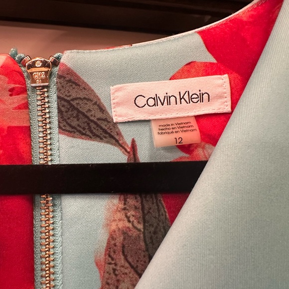 Calvin Klein Red and Blue Floral Midi Dress - Picture 2 of 3